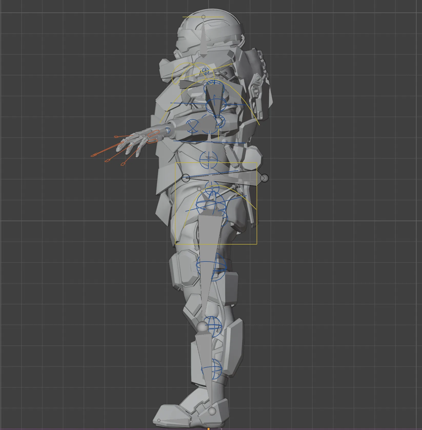 Vue de profil du rig