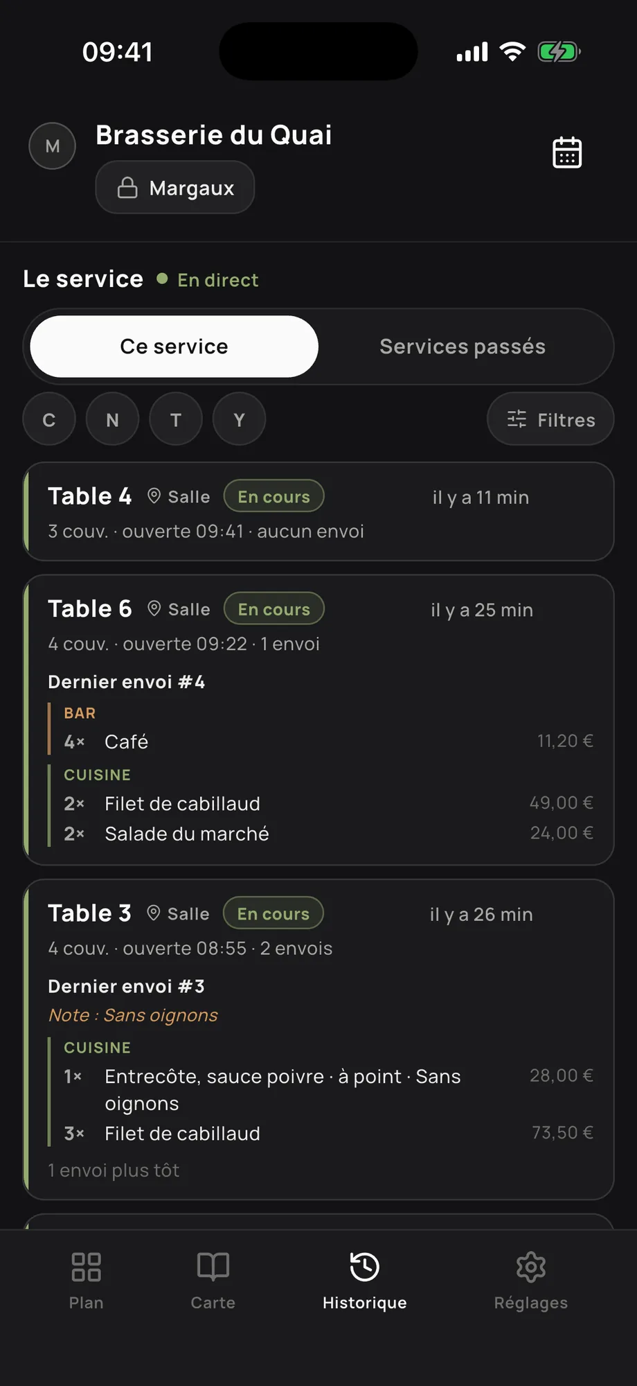 Historique du service